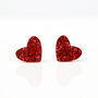 Laser Cut Rainbow Glitter Love Heart Earrings Studs, thumbnail 9 of 12