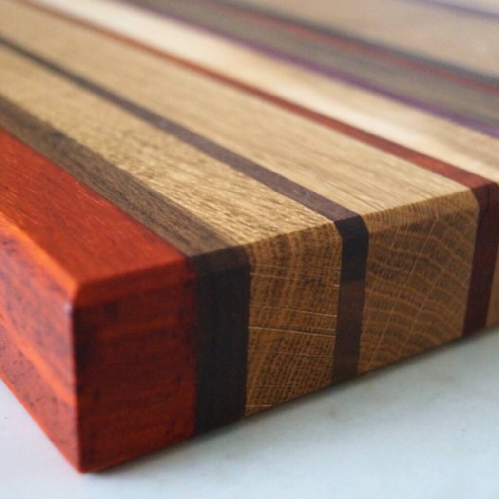 Multi Colour Stripe Wooden Chopping Boards