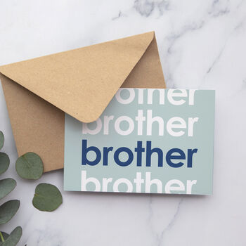 'Brother' Birthday Card Modern Typography, 2 of 2