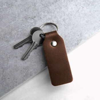Handmade Personalised Special Date Fob Leather Keyring, 2 of 7