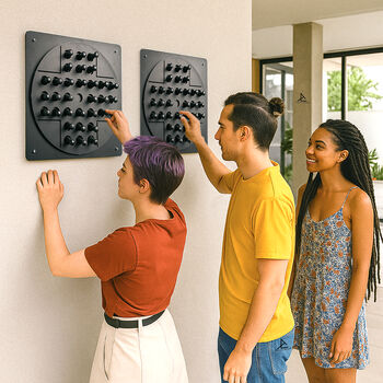 Metal Black Wall Peg Solitaire Board Game, 5 of 8