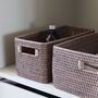 Marbury Taupe Narrow Rectangle Rattan Storage Basket, thumbnail 4 of 4