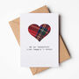 We Go Taegether Scottish Love Card With Real Tartan, thumbnail 3 of 6