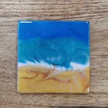Glass And Resin Art Coastal Coasters By Eunice J Friend, 3 of 3
