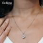 Sterling Silver Pink Opal Shimmering Necklace, thumbnail 5 of 6