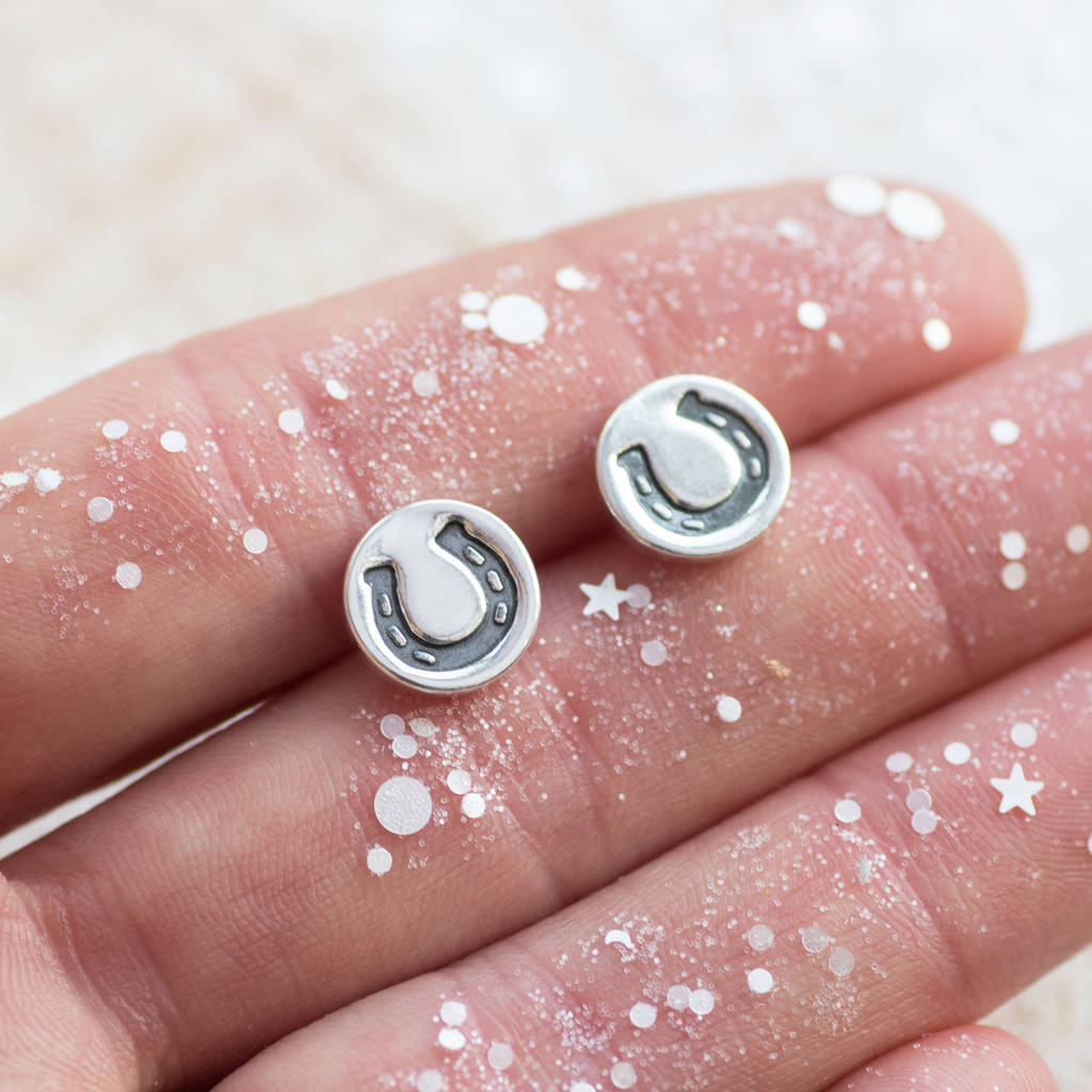 Silver Horseshoe Earrings By Green River Studio Notonthehighstreet