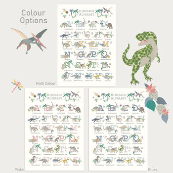 Childrens Dinosaur Alphabet Print, 4 of 6