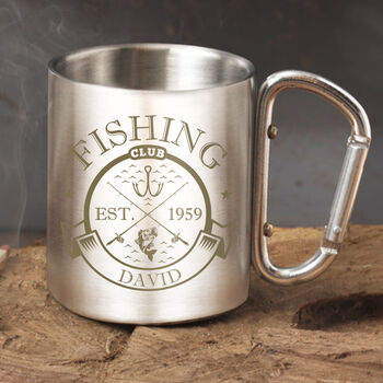 Personalised Fishing Club Stainless Steel Camping Mug, 2 of 5