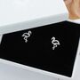 Sparkly Flamingo Stud Earrings, thumbnail 1 of 2