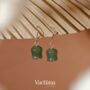 Green Aventurine Jade Lily Sterling Silver 925 Dangle Earrings, thumbnail 1 of 6