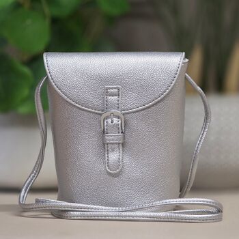 Small Cross Body Bag In Silver, 3 of 3