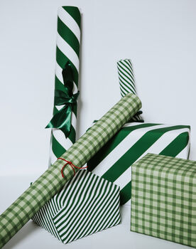 Green Candy Stripe Luxury Wrapping Paper, 4 of 7