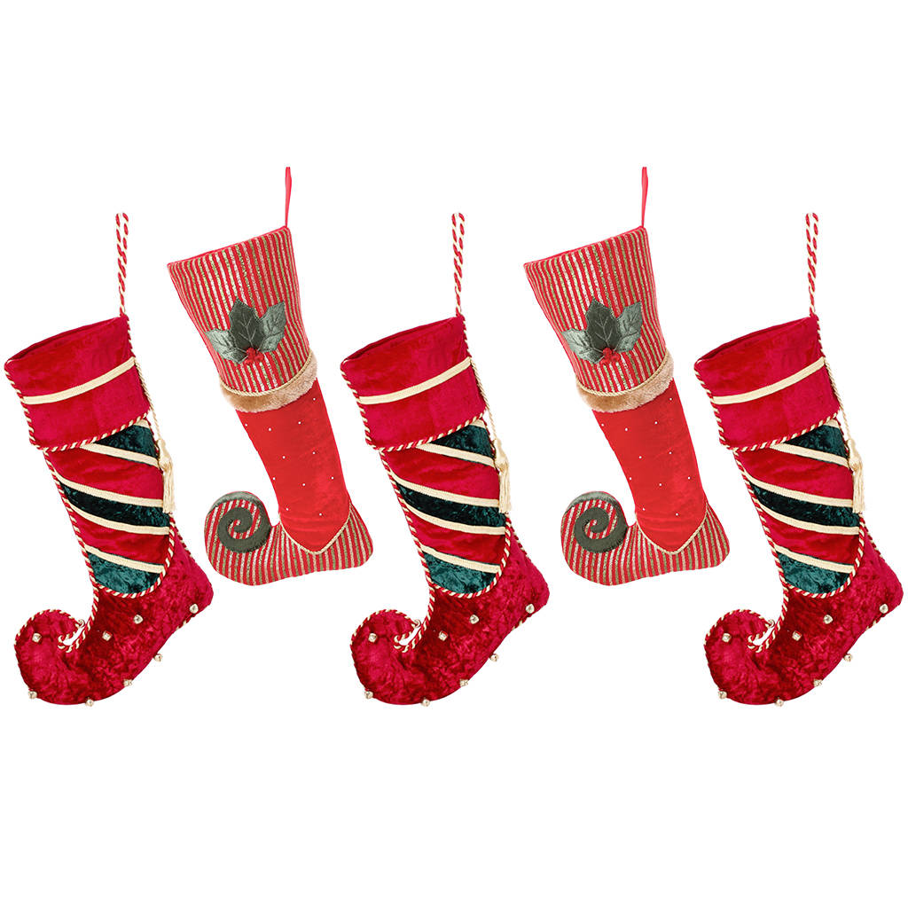 luxury elf boot christmas stocking collection by dibor ...