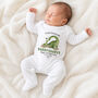 Personalised Daddysaurus First Father’s Day Baby Outfit, thumbnail 1 of 7