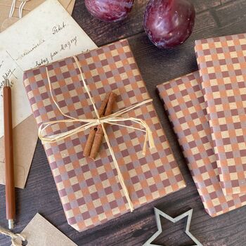 Cinnamon, Purple And Lilac Gingham Fibre Paper, 5 of 7