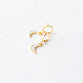 Tiny Crescent Earrings, 5 of 8