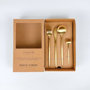 London Gold Stainless Steel Cutlery Sets X16/24 Pieces, 6 of 7