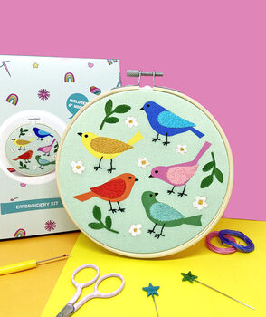 Garden Birds Large Embroidery Craft Kit, 3 of 4