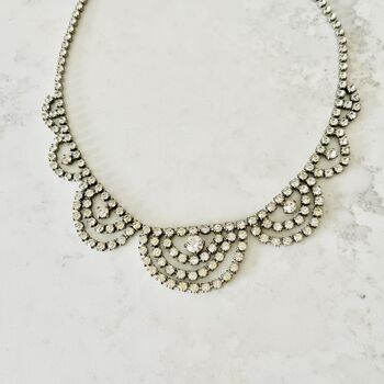 Original 1950s Diamante Vintage Necklace, 2 of 7