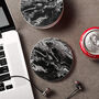 Set Of Six Black Marble Style Ceramic Drink Coaster, thumbnail 2 of 3
