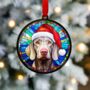 Weimaraner In Santa Hat Suncatcher Decoration, thumbnail 4 of 6