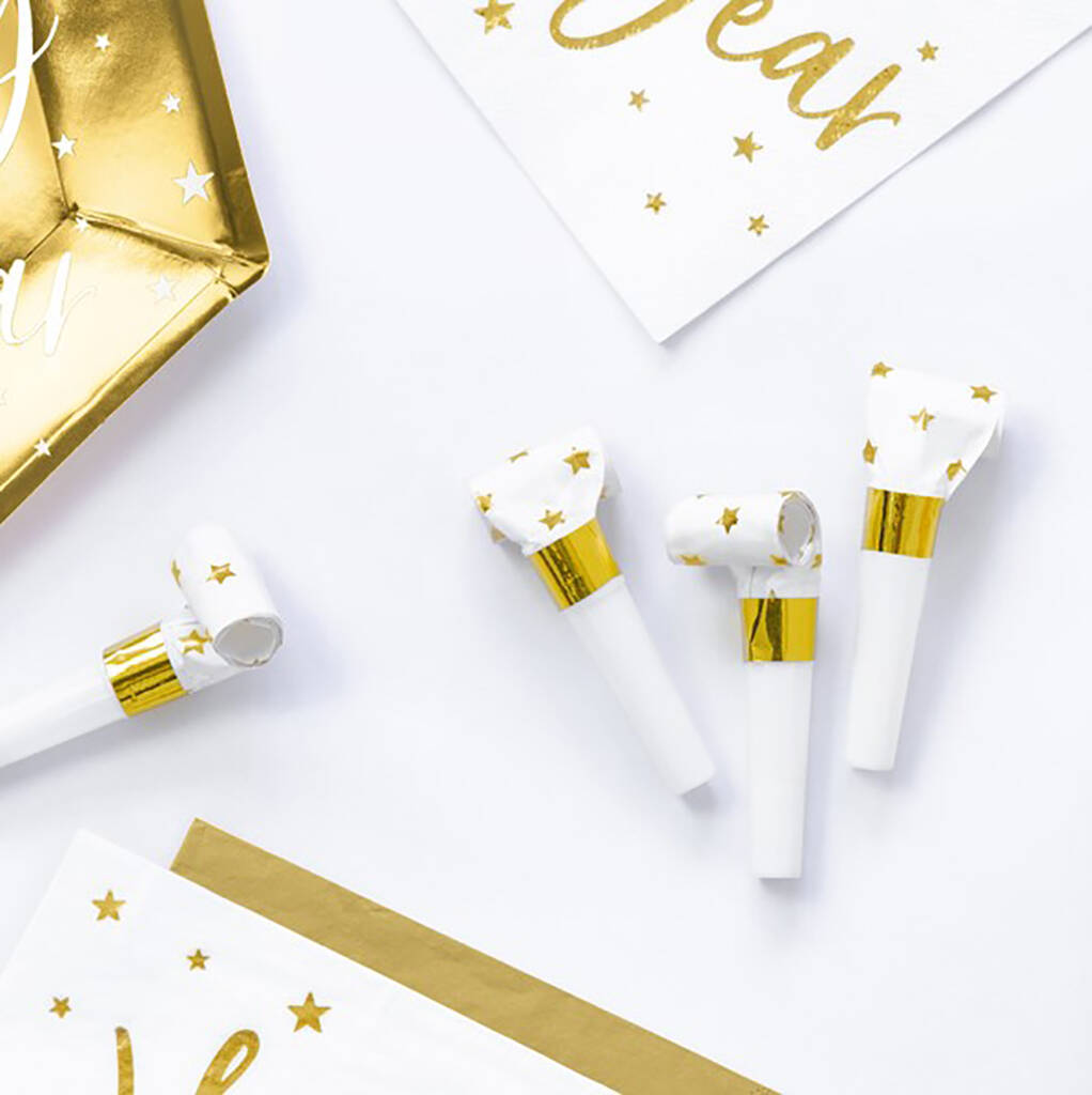 Gold And White Party Blowers