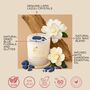 Gardenia Scented Candle Infused With Lapis Lazuli Crystals, thumbnail 2 of 10