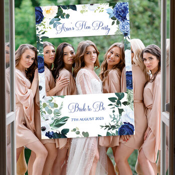 Blue Floral Hen Party Sign And Photobooth Frame, 2 of 4
