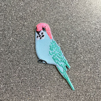 Blue Budgie Iron On Patch, 2 of 4