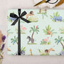 Three Sheets Of Children's Safari Green Wrapping Paper, thumbnail 2 of 2