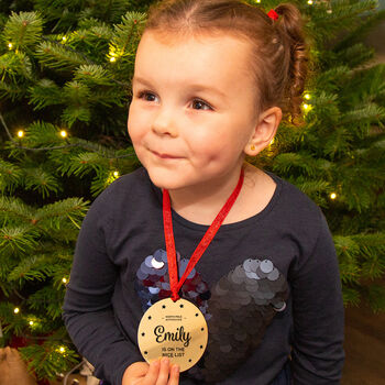 Personalised Children's Santa's Nice List Medal, 8 of 8