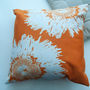 Real Galaxy Flowers On Orange Cushion Cover, thumbnail 1 of 2
