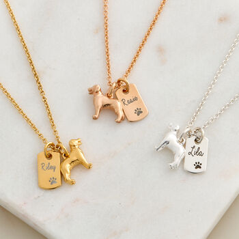 Golden Retriever Personalised Silver Necklace, 2 of 12