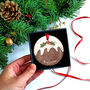 Christmas Pudding Ceramic Tree Decoration, thumbnail 5 of 5