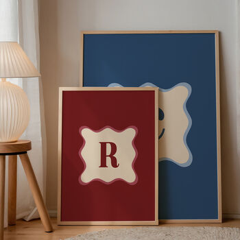 Personalised Initial Print With Wavy Border, 2 of 11