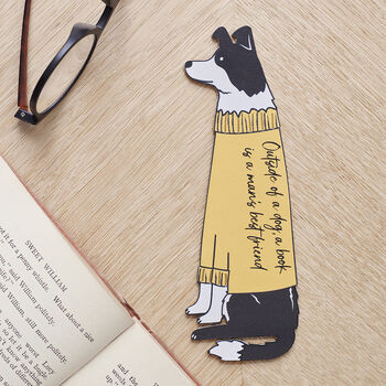 Border Collie Dog Bookmark Personalised Option, 2 of 9