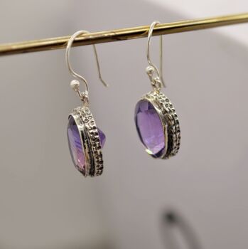 Purple Amethyst Sterling Silver Earrings, 4 of 7