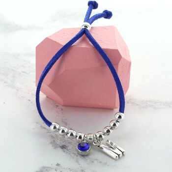 Kids Personalised Birthstone Slider Bracelet, 12 of 12
