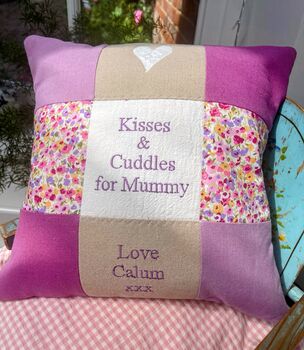 Kisses And Cuddles For Mummy Cushion, 7 of 7