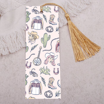 Pink Rodeo Cowgirl Bookmark With Coloured Tassel, 2 of 3