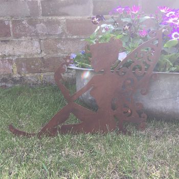 Rusted Metal Fairy Home Or Garden Ornament Decoration, 4 of 4