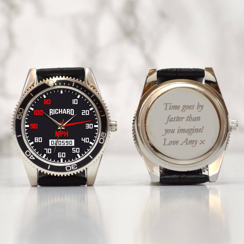 Personalised Mens Watch With Speedometer Design, 1 of 4