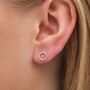 Sterling Silver Moissanite Diamond Circle Stud Earrings, thumbnail 1 of 5