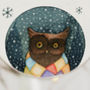 Personalised Tree Decoration Owl Winter Watercolour, thumbnail 2 of 2