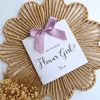 Flower Girl Proposal Card, Handmade Bow Proposal Card, Classy Wedding Proposal Card, 2 of 4