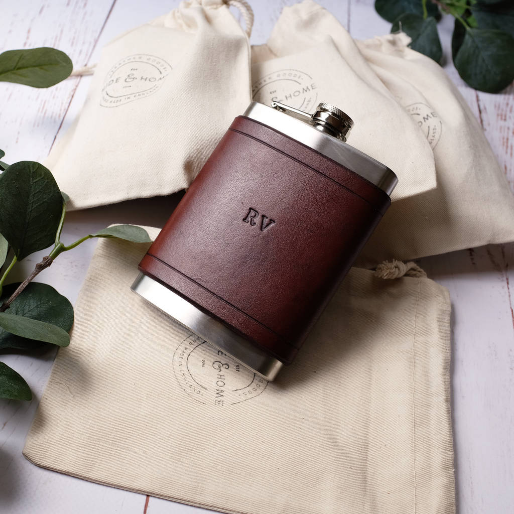Classic Leather Flask 8oz, 1 of 5