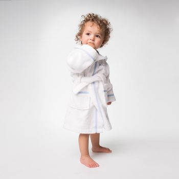Personalised White And Blue Bathrobe With Bunny Ears, 3 of 8