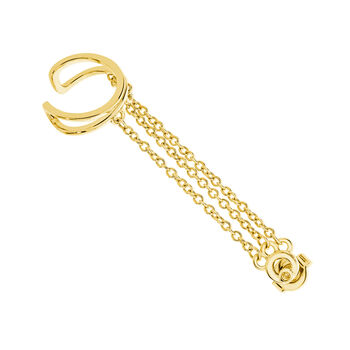 Ear Cuff With Stud And Chain In Sterling Silver Or Gold Vermeil, 5 of 12