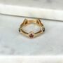 Garnet Pear Drop Gemstone 18k Gold Plated Stacking Ring, thumbnail 1 of 7
