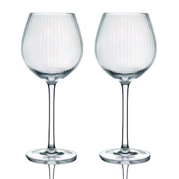 Set Of Two Ridged Gin Glasses, 3 of 4